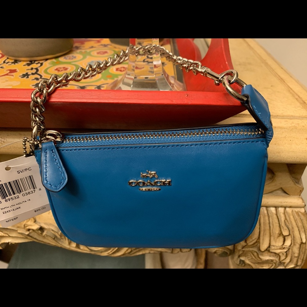 Coach blue wristlet